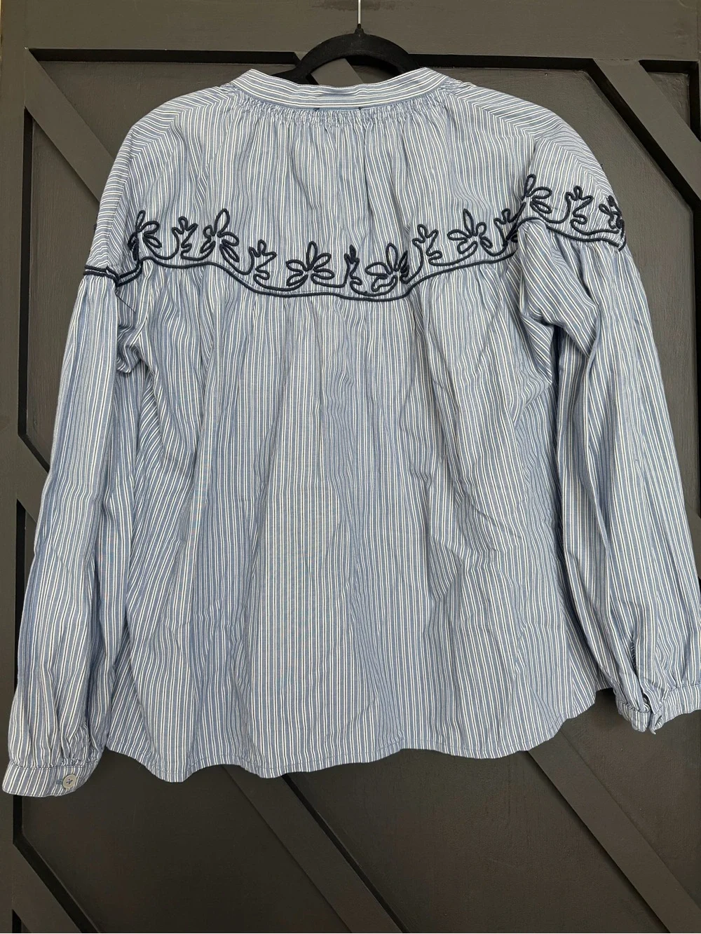 Tuckernuck Soutache Embroidered Jacques Blouse & Ava Shorts Set in Blue/White, M